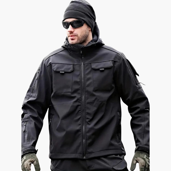 Herren Softshelljacke mit Kapuze
