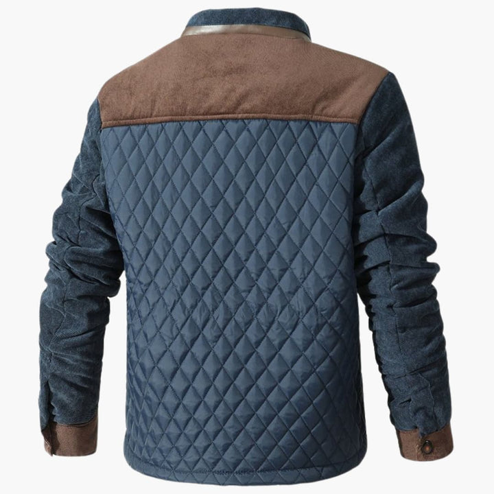 Herren Steppjacke mit Druckknöpfen und Kontrastpanelen