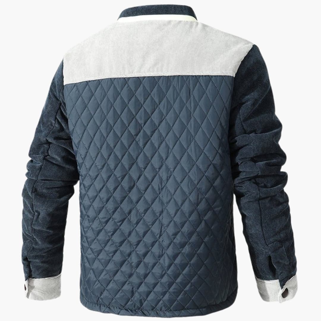 Herren Steppjacke mit Druckknöpfen und Kontrastpanelen