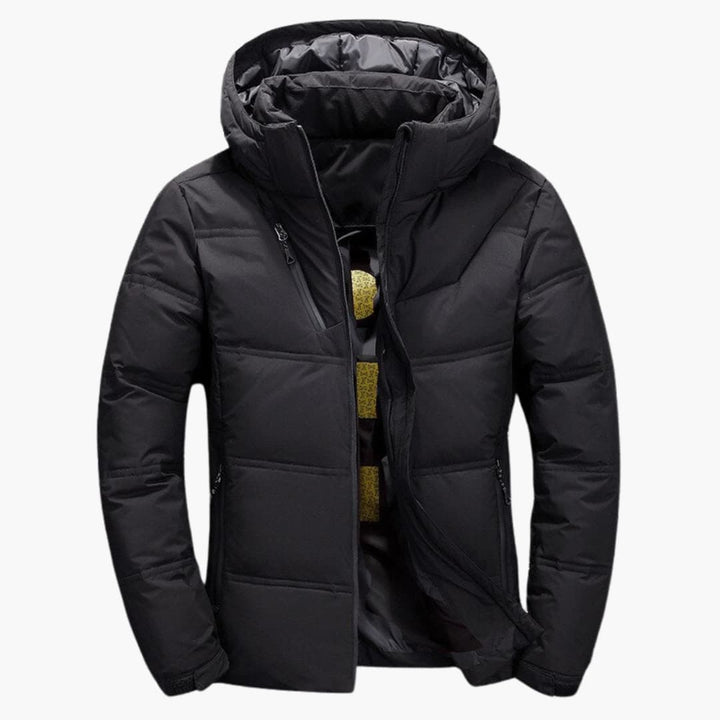 Herren Steppjacke mit Kapuze und Reißverschlusstaschen
