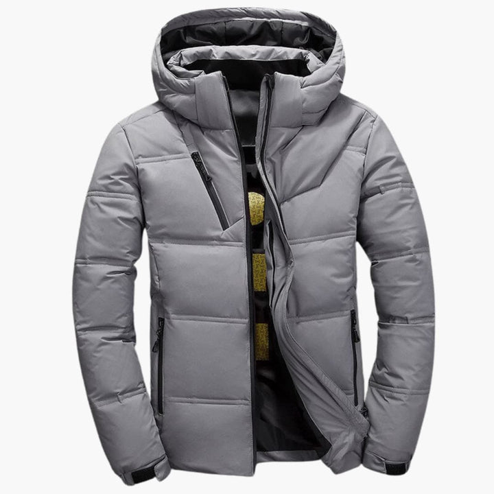 Herren Steppjacke mit Kapuze und Reißverschlusstaschen
