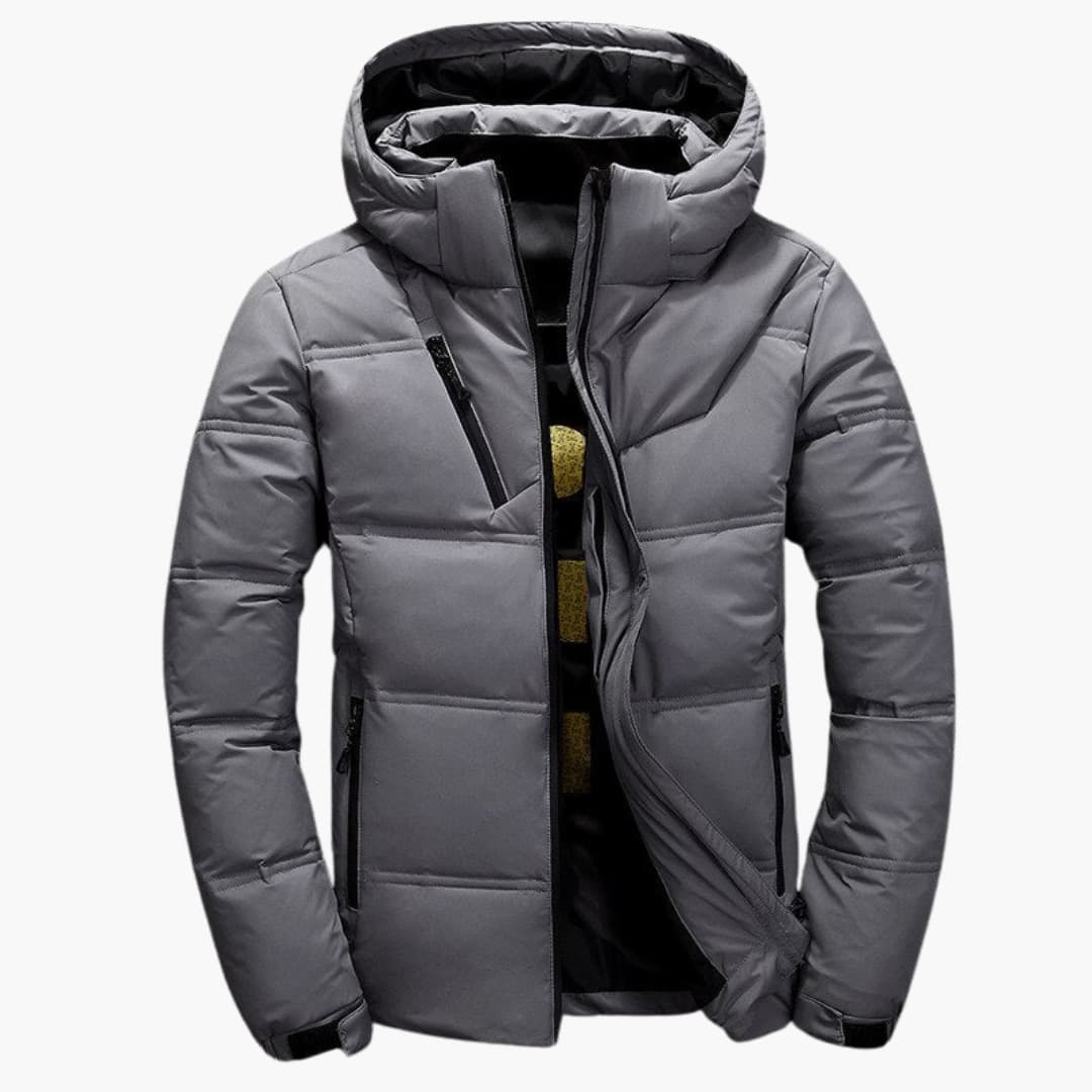 Herren Steppjacke mit Kapuze und Reißverschlusstaschen