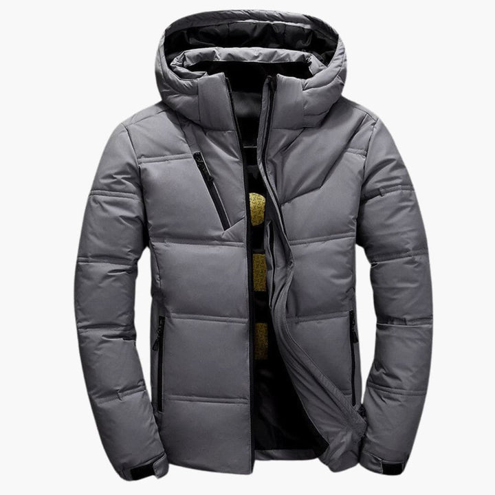 Herren Steppjacke mit Kapuze und Reißverschlusstaschen