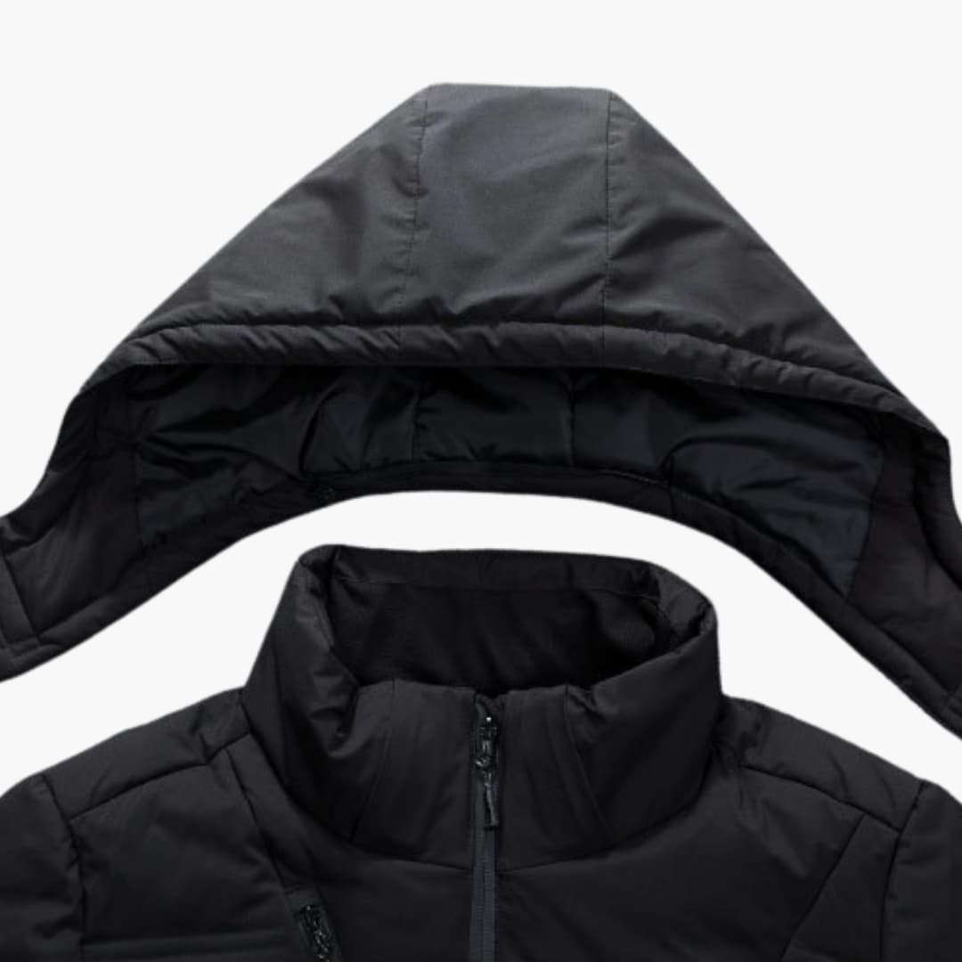 Herren Steppjacke mit Kapuze und Reißverschlusstaschen