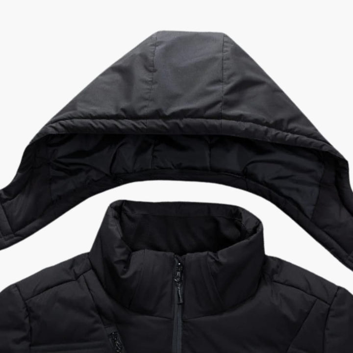 Herren Steppjacke mit Kapuze und Reißverschlusstaschen