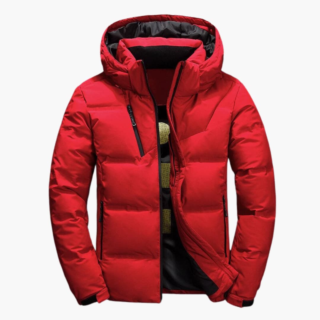 Herren Steppjacke mit Kapuze und Reißverschlusstaschen