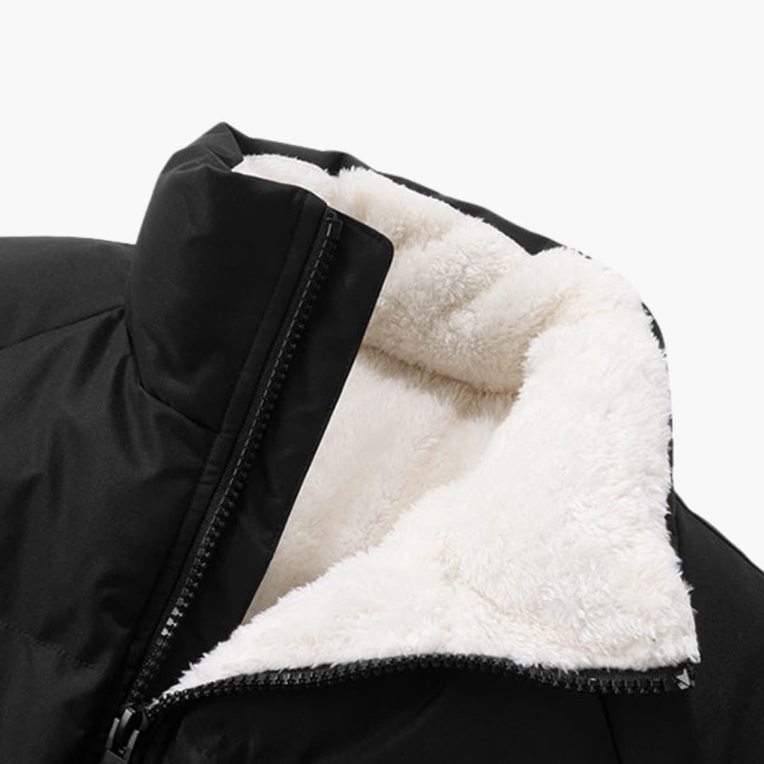 Herren Steppjacke mit Reißverschluss und hohem Kragen