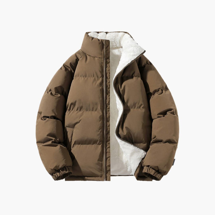 Herren Steppjacke mit Reißverschluss und hohem Kragen