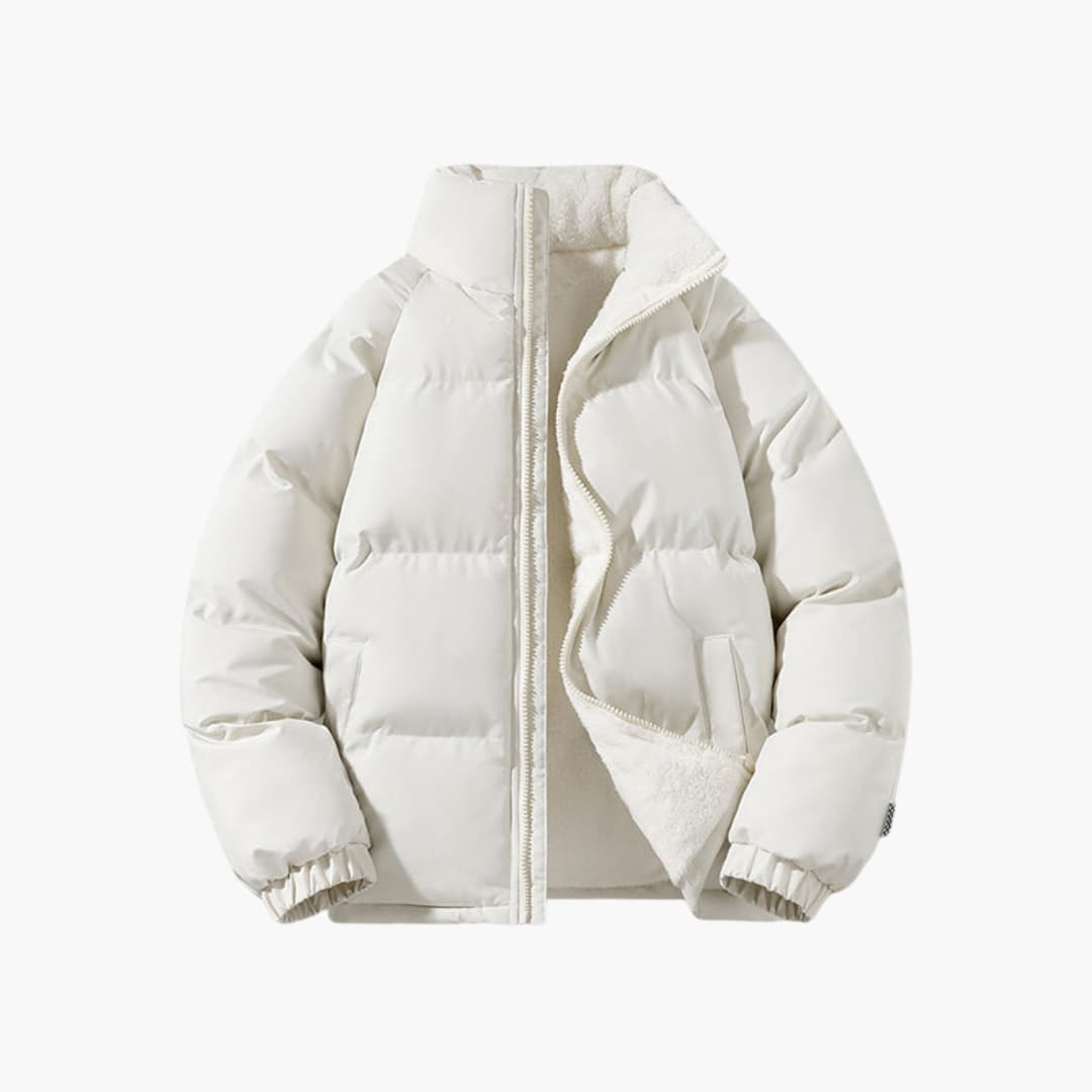 Herren Steppjacke mit Reißverschluss und hohem Kragen