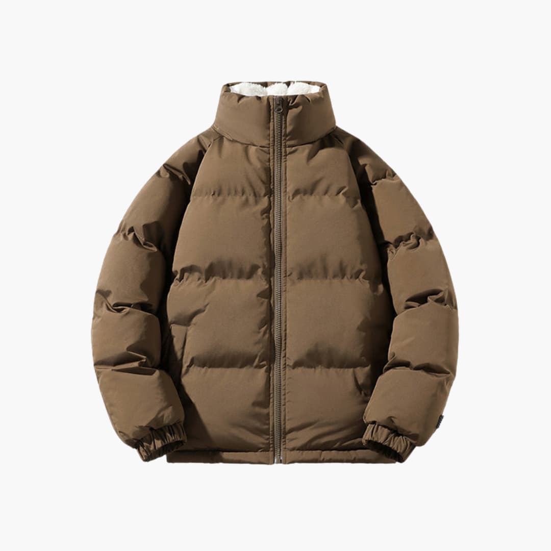 Herren Steppjacke mit Reißverschluss und hohem Kragen