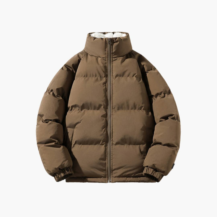 Herren Steppjacke mit Reißverschluss und hohem Kragen