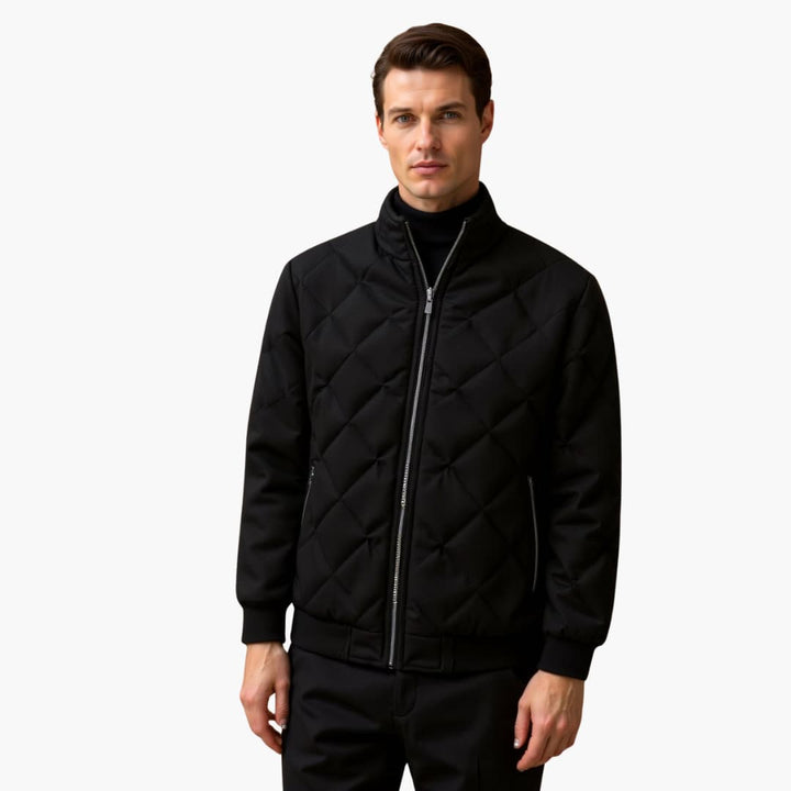 Herren Steppjacke mit Reißverschluss und Rippenbündchen