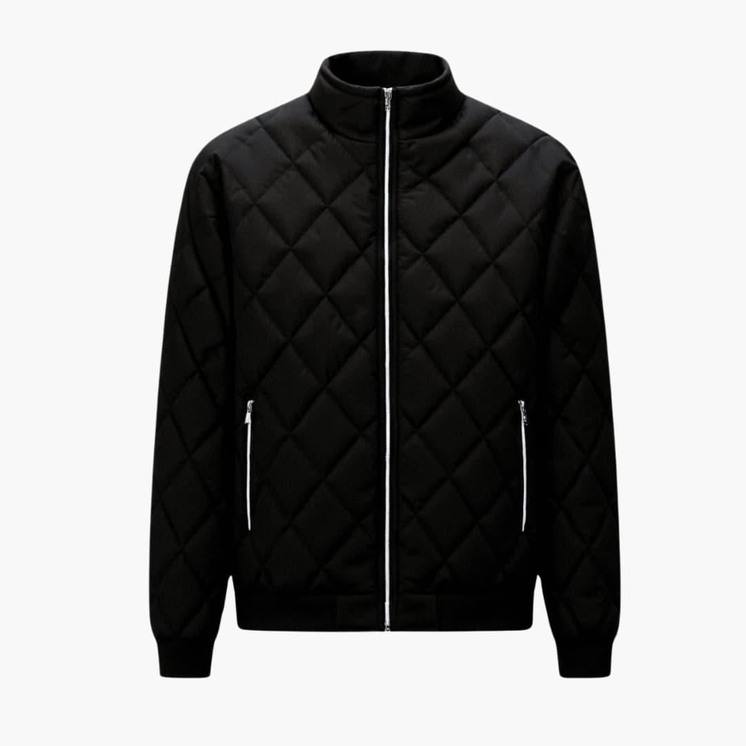 Herren Steppjacke mit Reißverschluss und Rippenbündchen