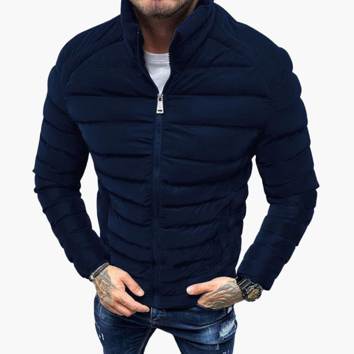 Herren Steppjacke mit Slim Fit und hohem Kragen