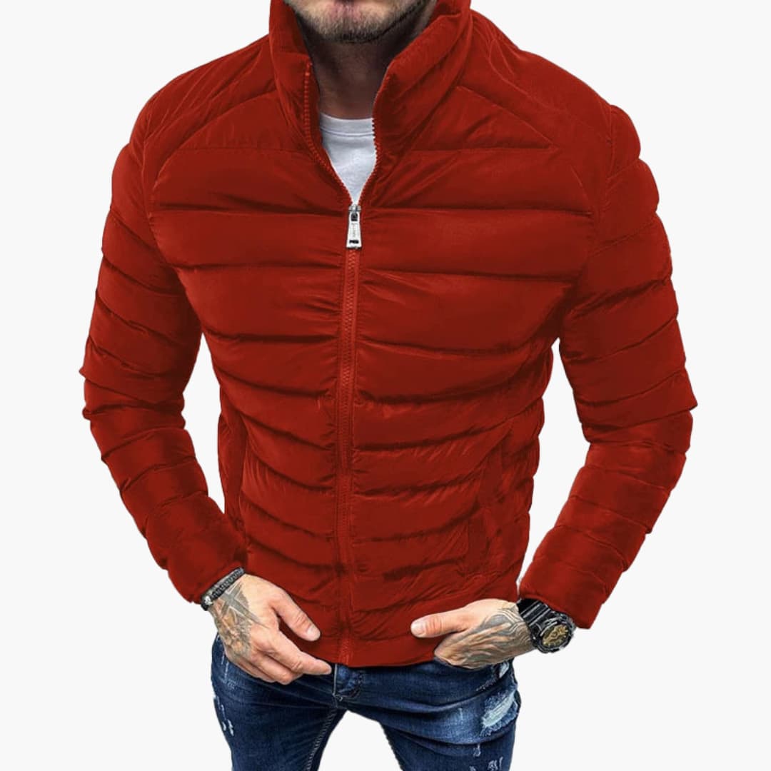 Herren Steppjacke mit Slim Fit und hohem Kragen