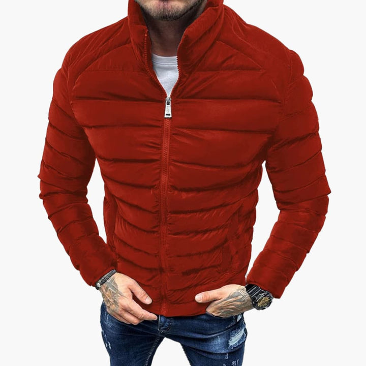 Herren Steppjacke mit Slim Fit und hohem Kragen