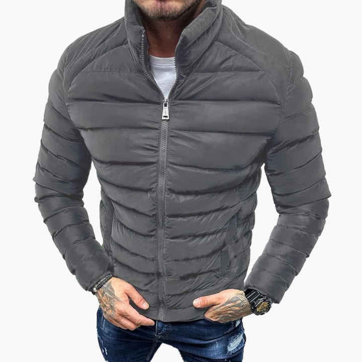 Herren Steppjacke mit Slim Fit und hohem Kragen