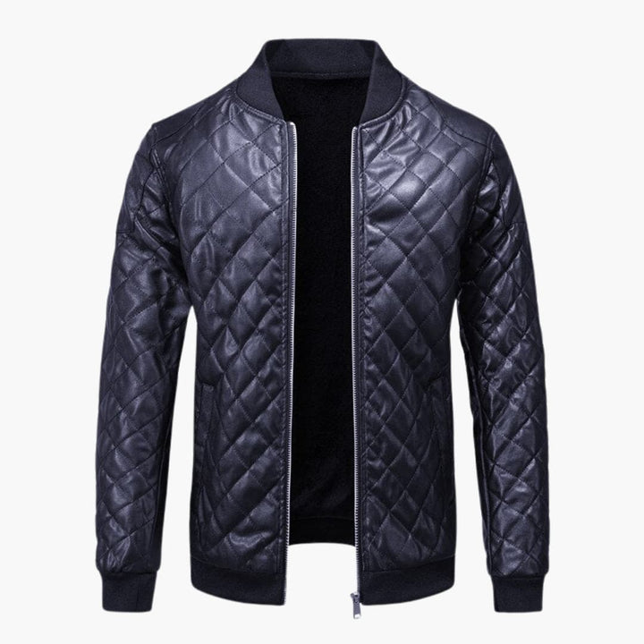Herren Steppjacke mit durchgehendem Reißverschluss und Rippbund