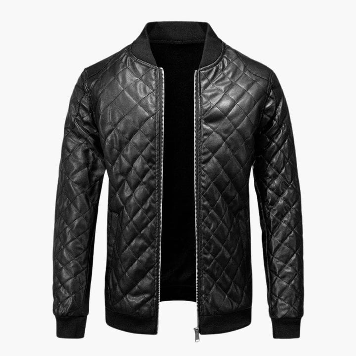 Herren Steppjacke mit durchgehendem Reißverschluss und Rippbund