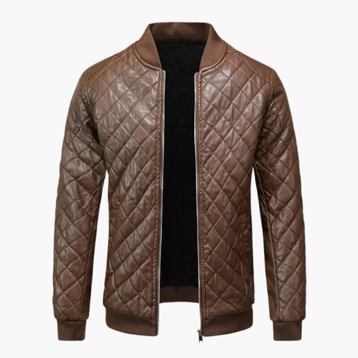 Herren Steppjacke mit durchgehendem Reißverschluss und Rippbund