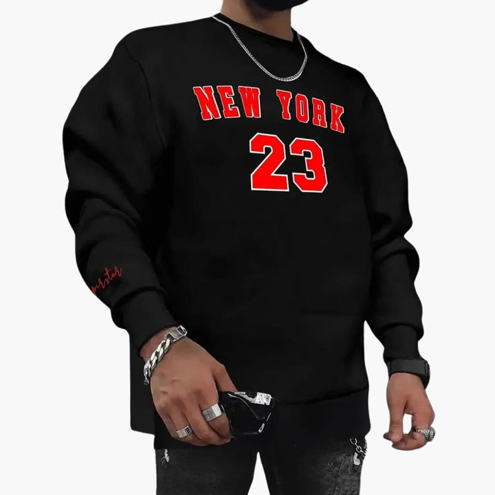 Herren Sweatshirt mit Rundhalsausschnitt und Frontprint