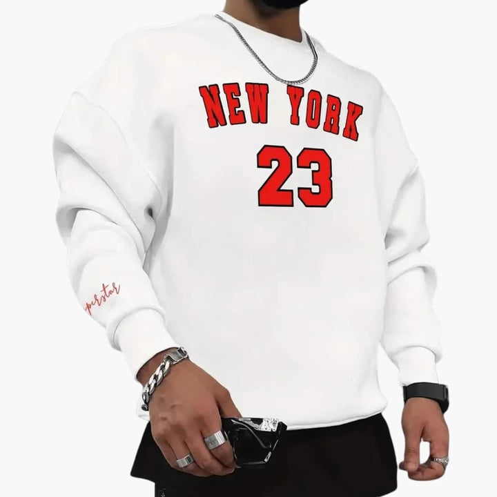 Herren Sweatshirt mit Rundhalsausschnitt und Frontprint