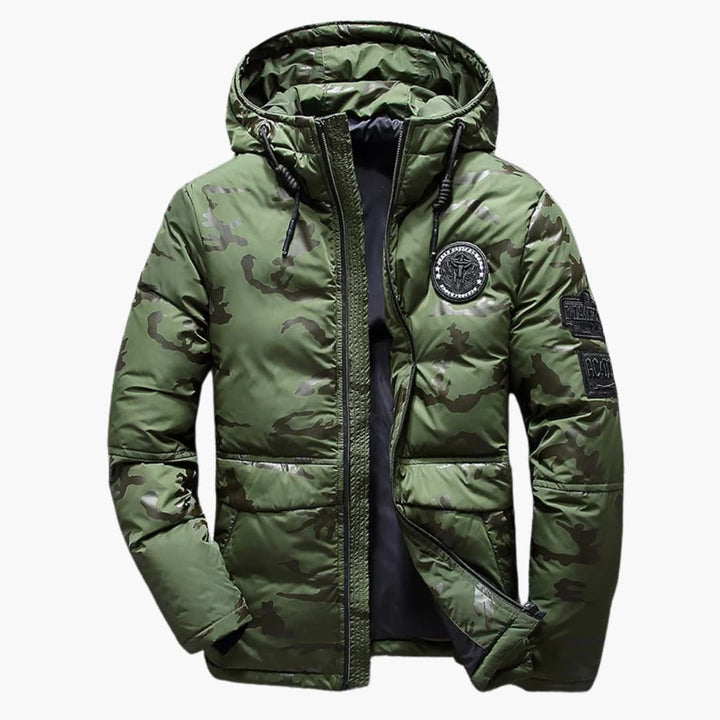 Herren Tarnjacke mit Kapuze und Reißverschluss vorne