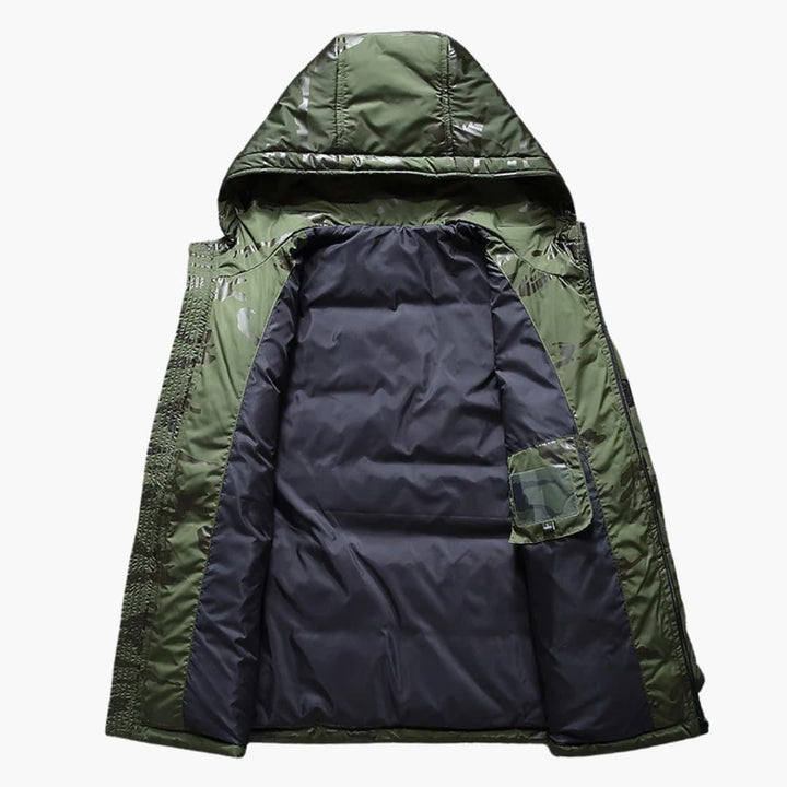Herren Tarnjacke mit Kapuze und Reißverschluss vorne