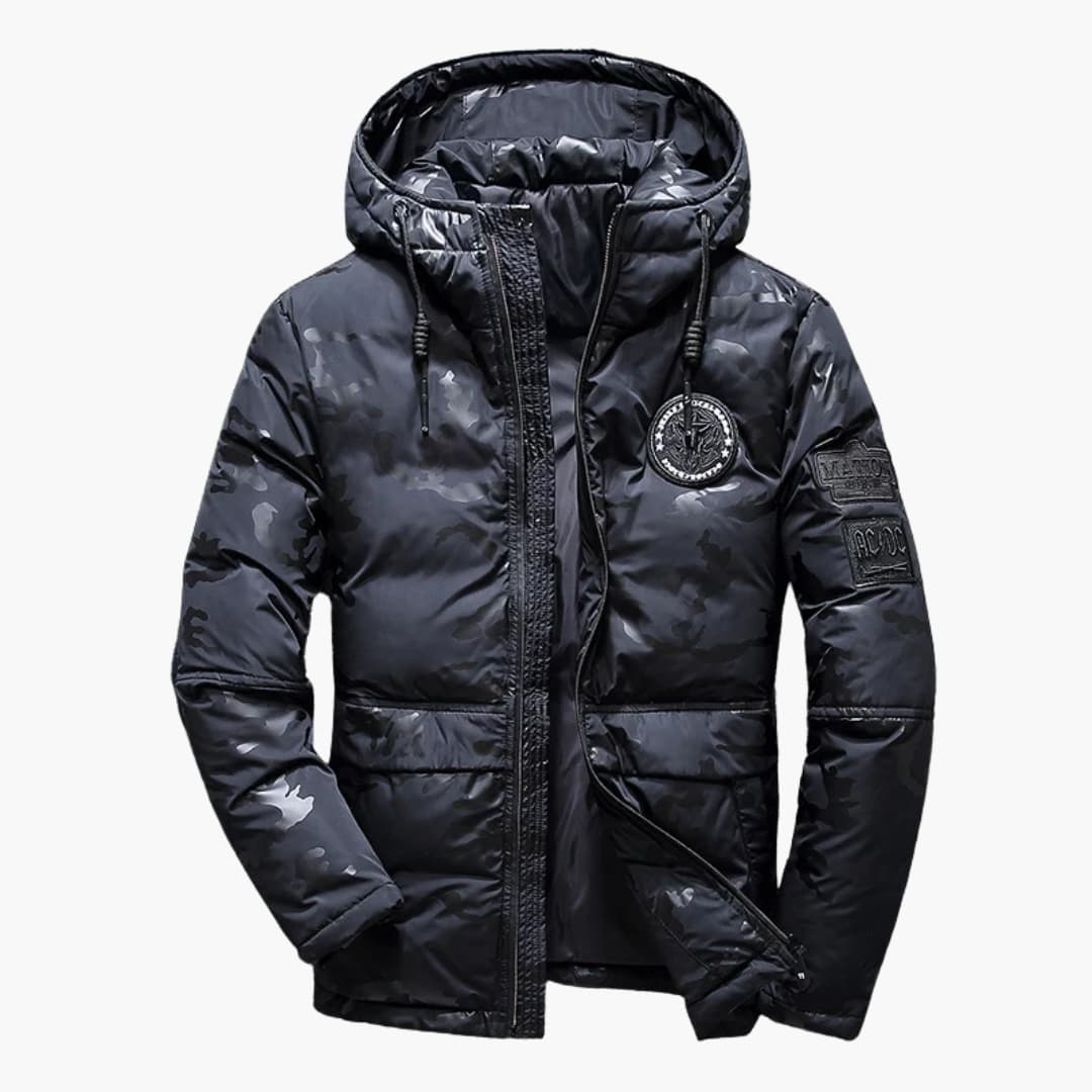 Herren Tarnjacke mit Kapuze und Reißverschluss vorne