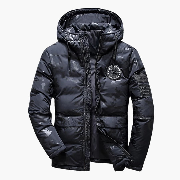 Herren Tarnjacke mit Kapuze und Reißverschluss vorne
