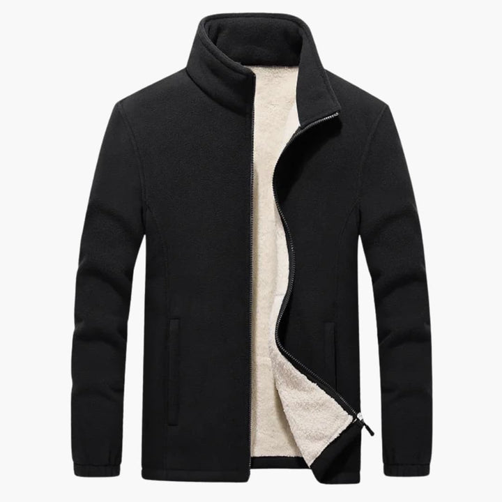 Herren Winter Fleecejacke mit Reißverschluss und Stehkragen