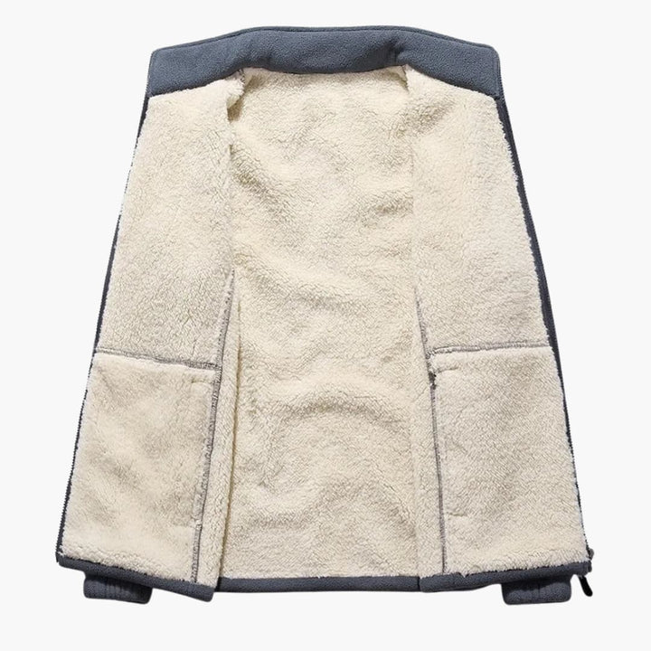 Herren Winter Fleecejacke mit Reißverschluss und Stehkragen