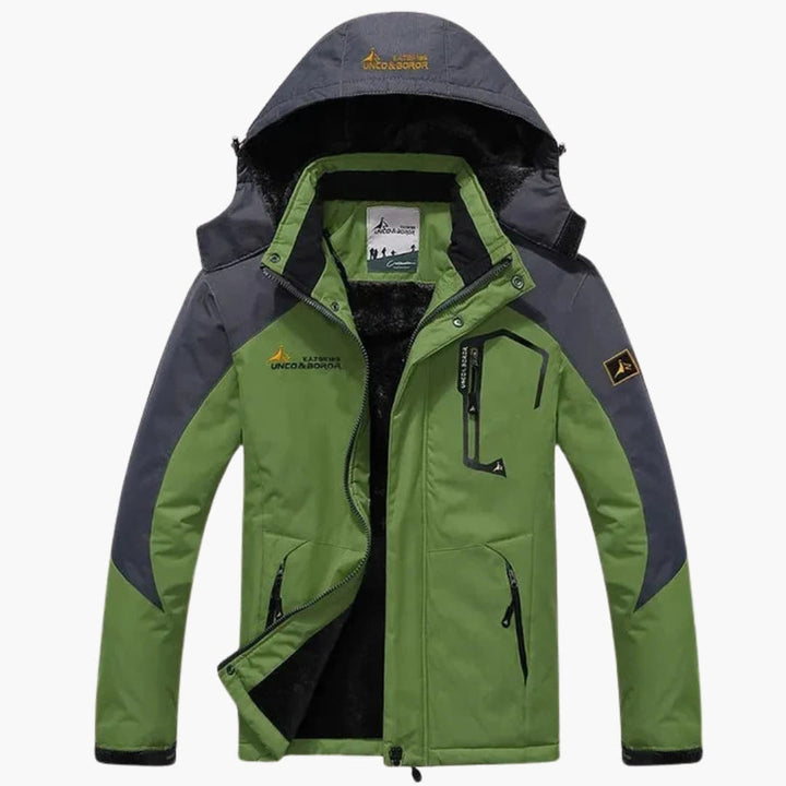Herren Winterjacke mit Reißverschluss und abnehmbarer Kapuze
