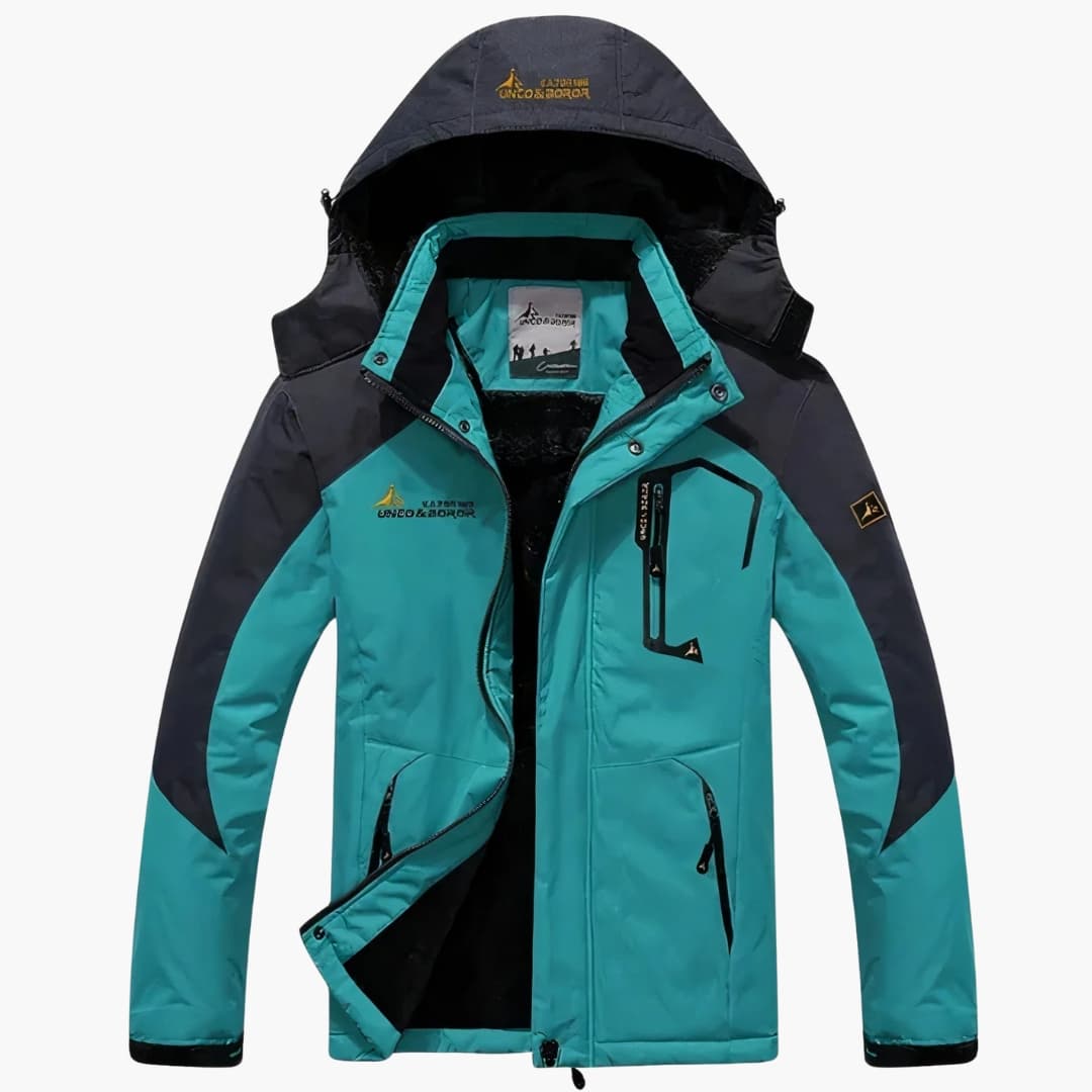 Herren Winterjacke mit Reißverschluss und abnehmbarer Kapuze