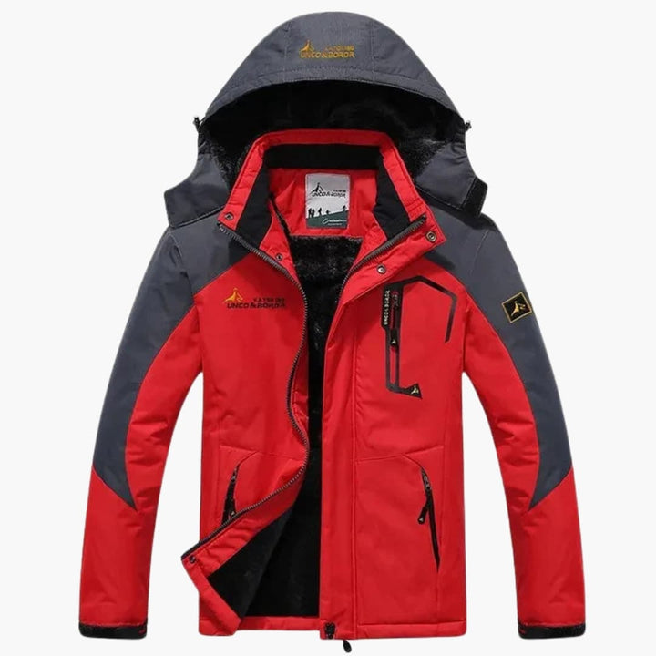 Herren Winterjacke mit Reißverschluss und abnehmbarer Kapuze