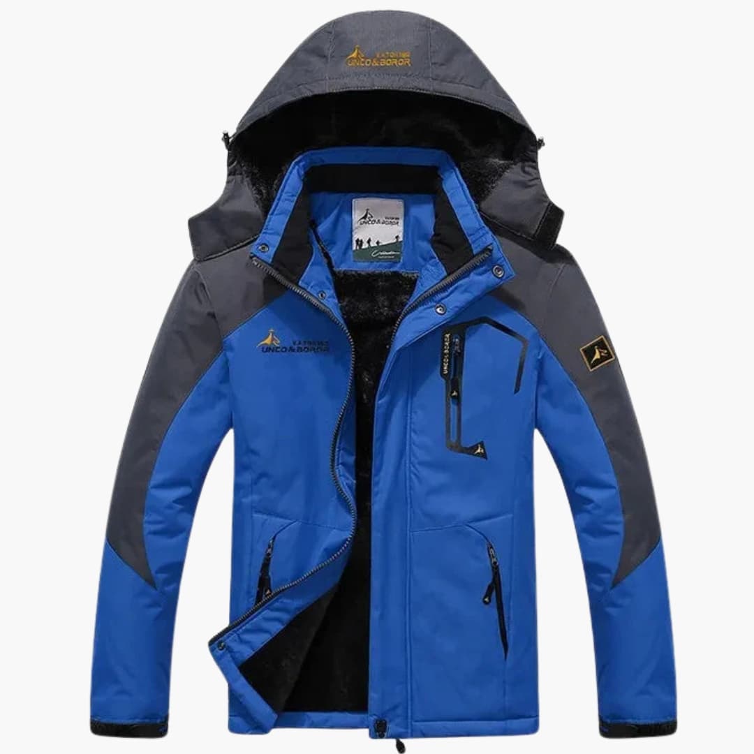 Herren Winterjacke mit Reißverschluss und abnehmbarer Kapuze