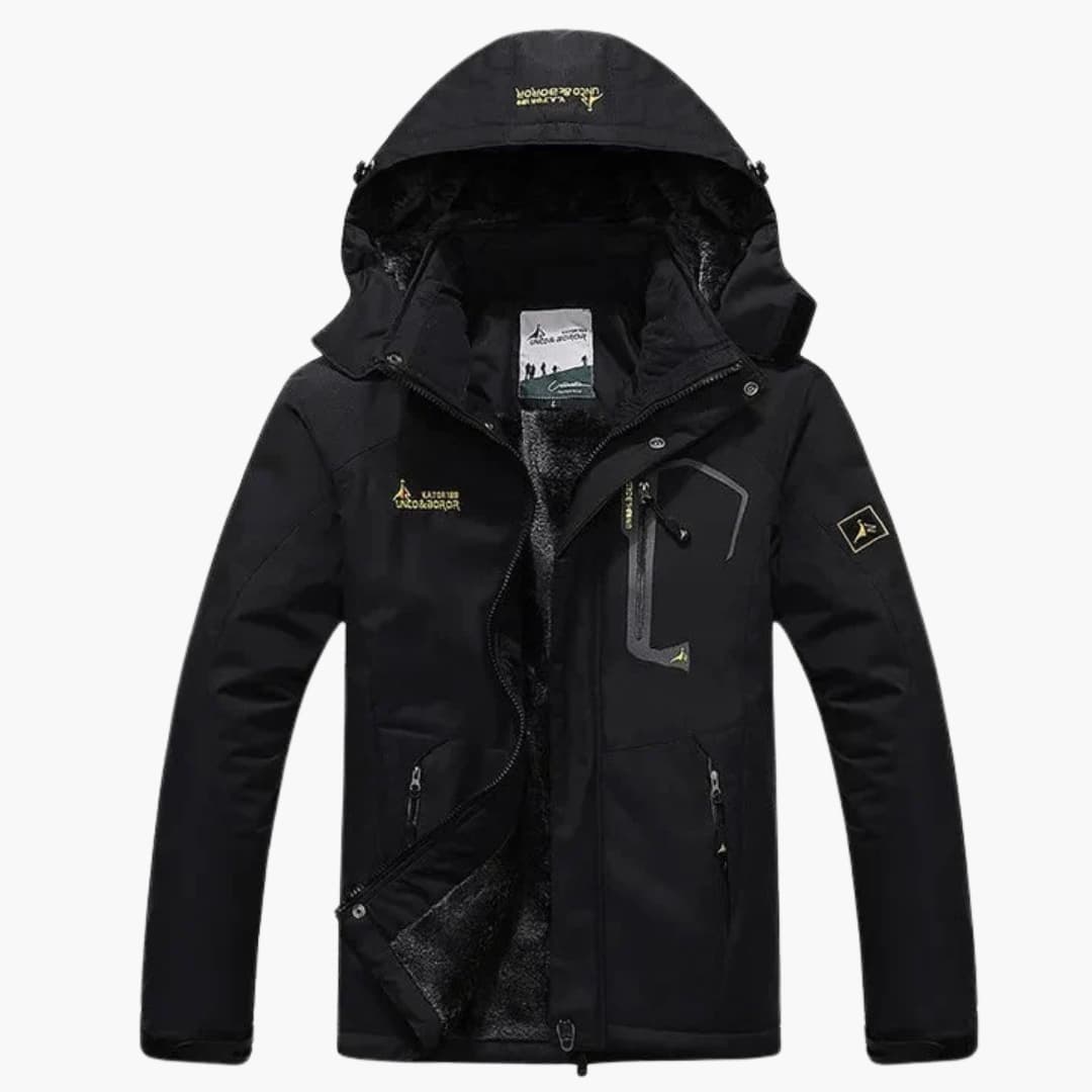 Herren Winterjacke mit Reißverschluss und abnehmbarer Kapuze