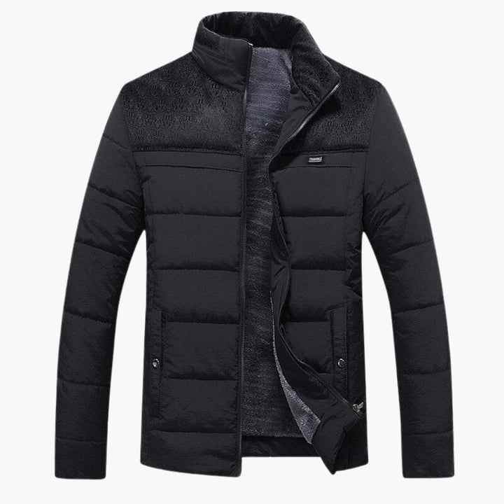 Herren Winterjacke mit durchgehendem Reißverschluss und Stehkragen