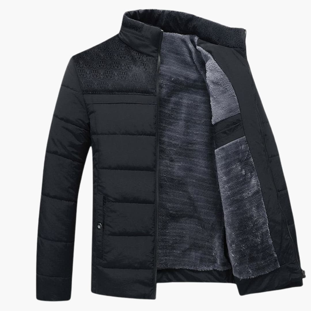 Herren Winterjacke mit durchgehendem Reißverschluss und Stehkragen
