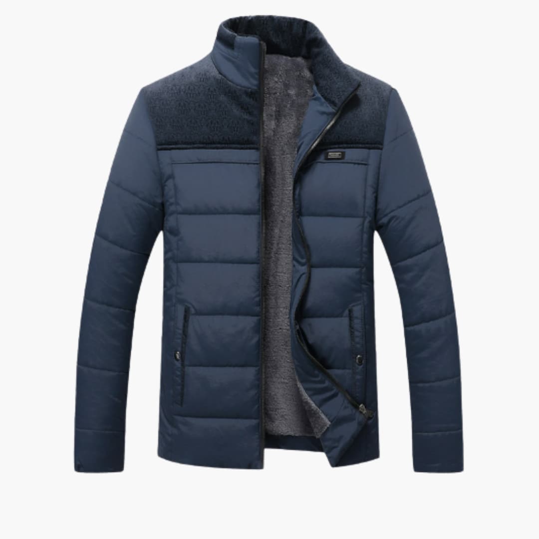 Herren Winterjacke mit durchgehendem Reißverschluss und Stehkragen
