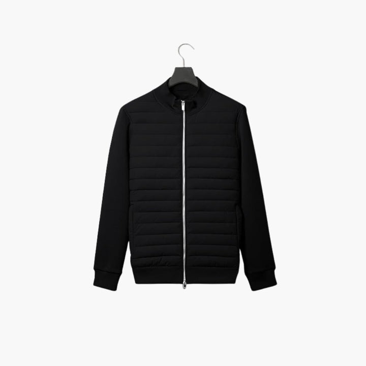 Herren gesteppte Jacke mit Reißverschluss und Stehkragen