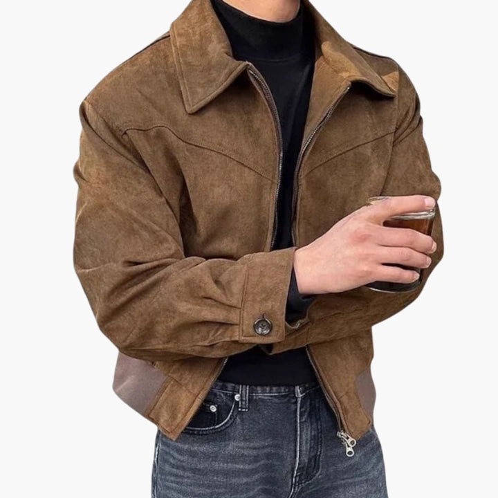 Herrenjacke mit Hemdkragen und Reißverschluss