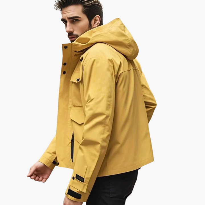 Herre-hoodie med lynlås og lommer