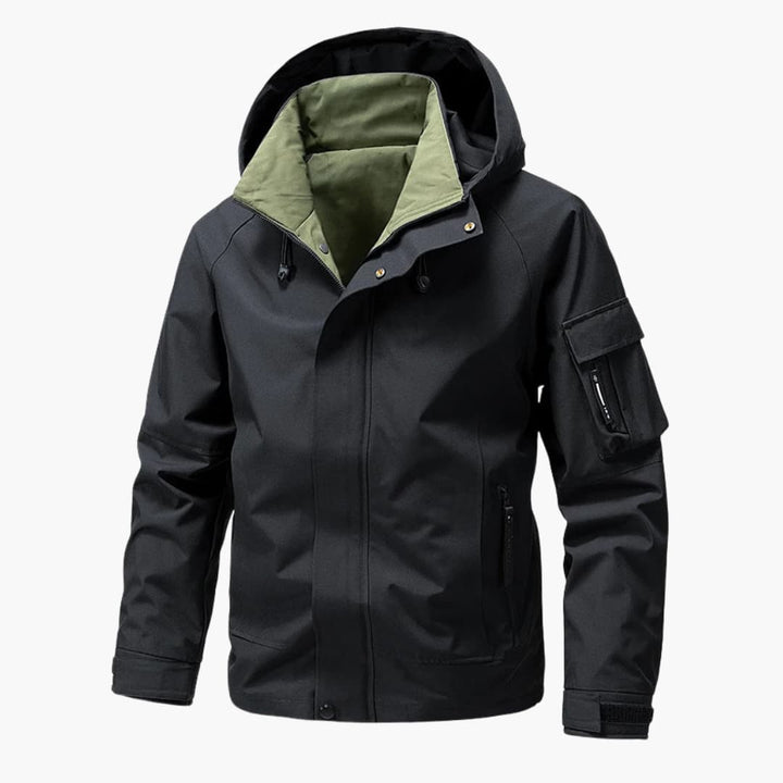 Herrenjacke mit Kapuze Frontreißverschluss und Seitentaschen