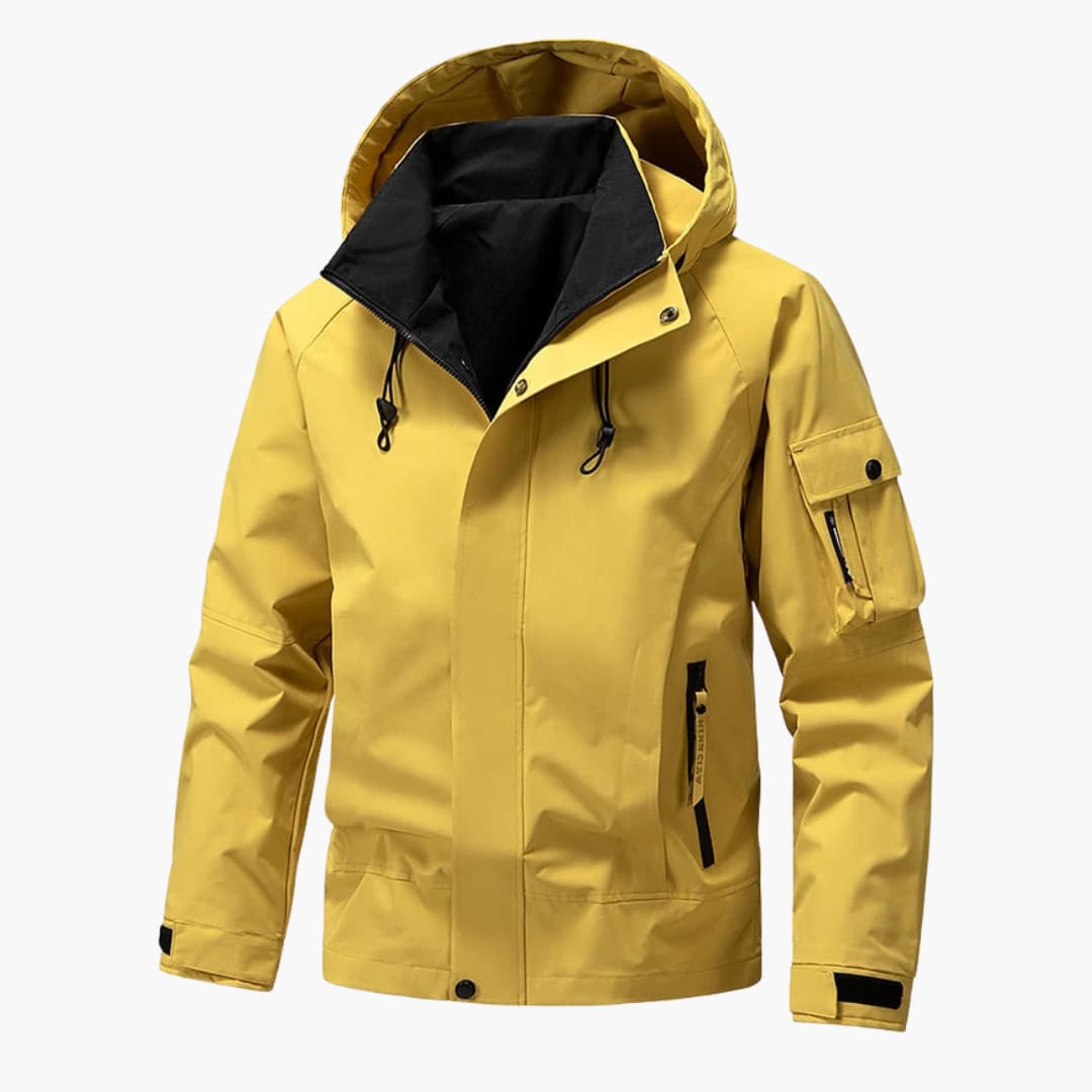Herrenjacke mit Kapuze Frontreißverschluss und Seitentaschen