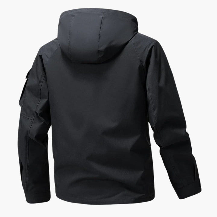 Herrenjacke mit Kapuze Frontreißverschluss und Seitentaschen