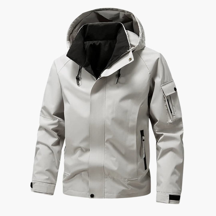 Herrenjacke mit Kapuze Frontreißverschluss und Seitentaschen