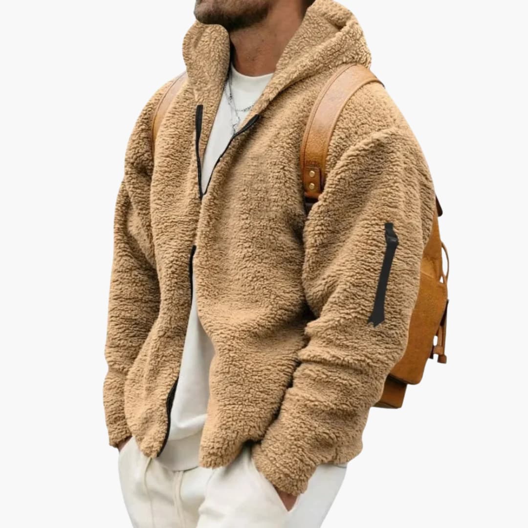 Herrenjacke mit Kapuze und Reißverschluss