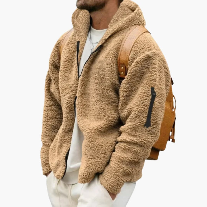 Herrenjacke mit Kapuze und Reißverschluss