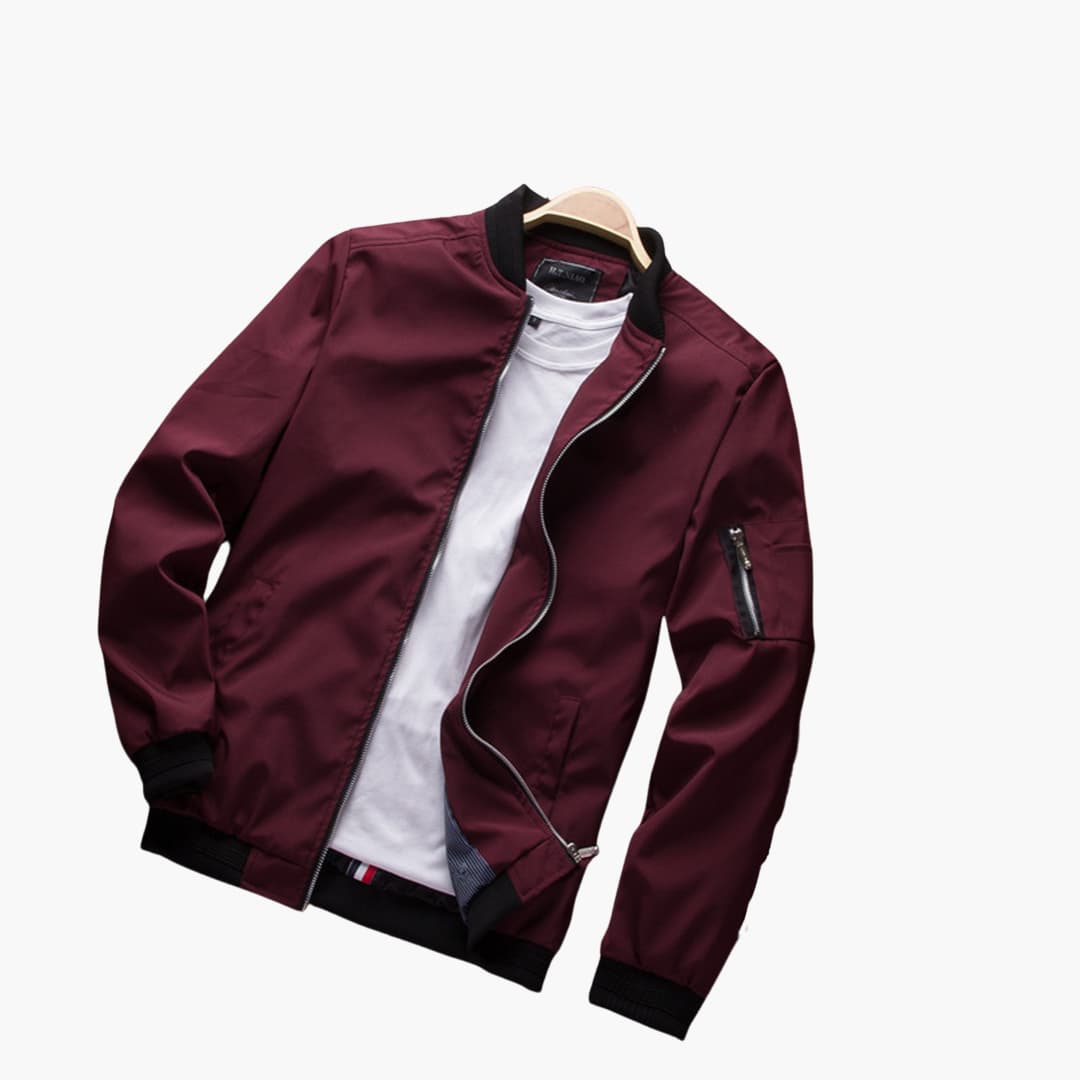 Herrenjacke mit Reißverschluss und Rippenbündchen